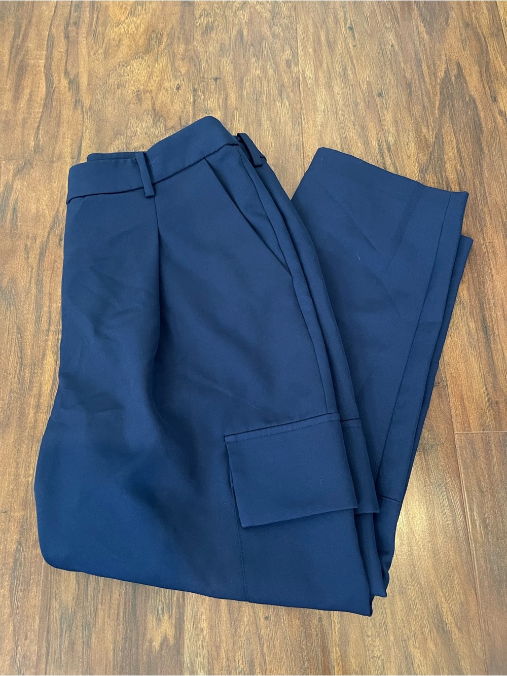 Prologue Women’s Cropped Cargo Tapered Pants – Navy Blue, Size 4